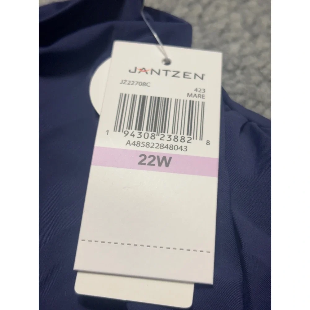 Jantzen Womens Plus Size 22W Swim Skirt Navy Blue Mare Wrap Ruched JZ22708C NEW